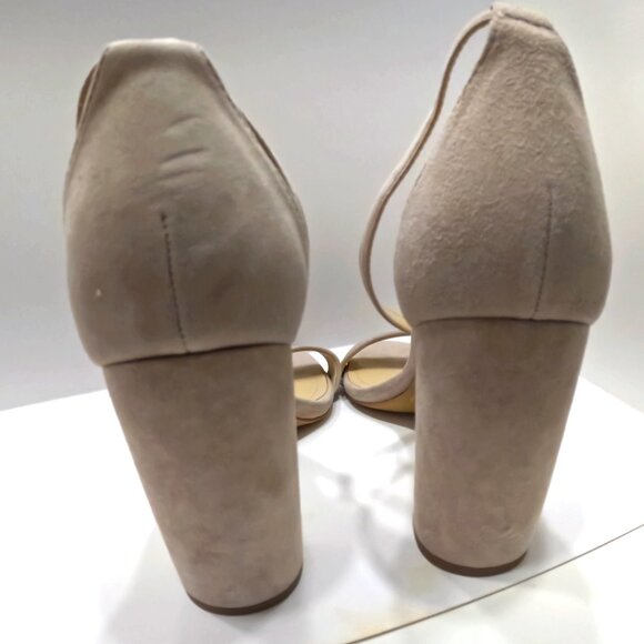 VINCE CAMUTO HEELS WOMEN SHOE SIZE 8.5 SUEDE CREAM - Picture 2 of 4